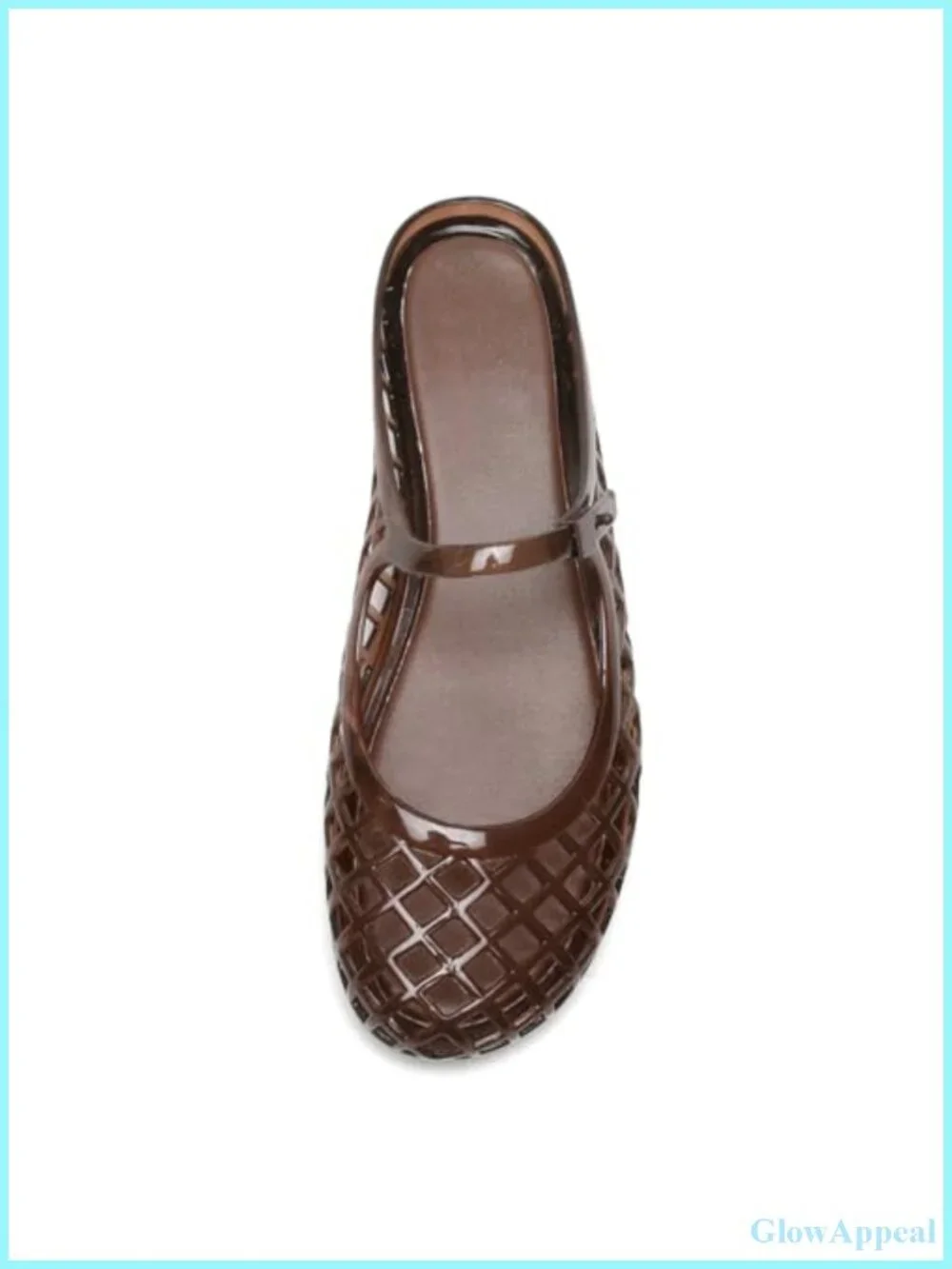 Clear Jelly Slide Sandals Women Slip On Closed Round Toe Mesh Hollow Flat Mary